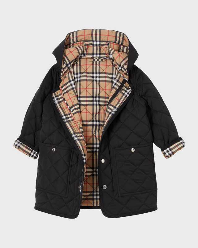 Kid's Reilly Diamond Quilted Coat, Size 3-1